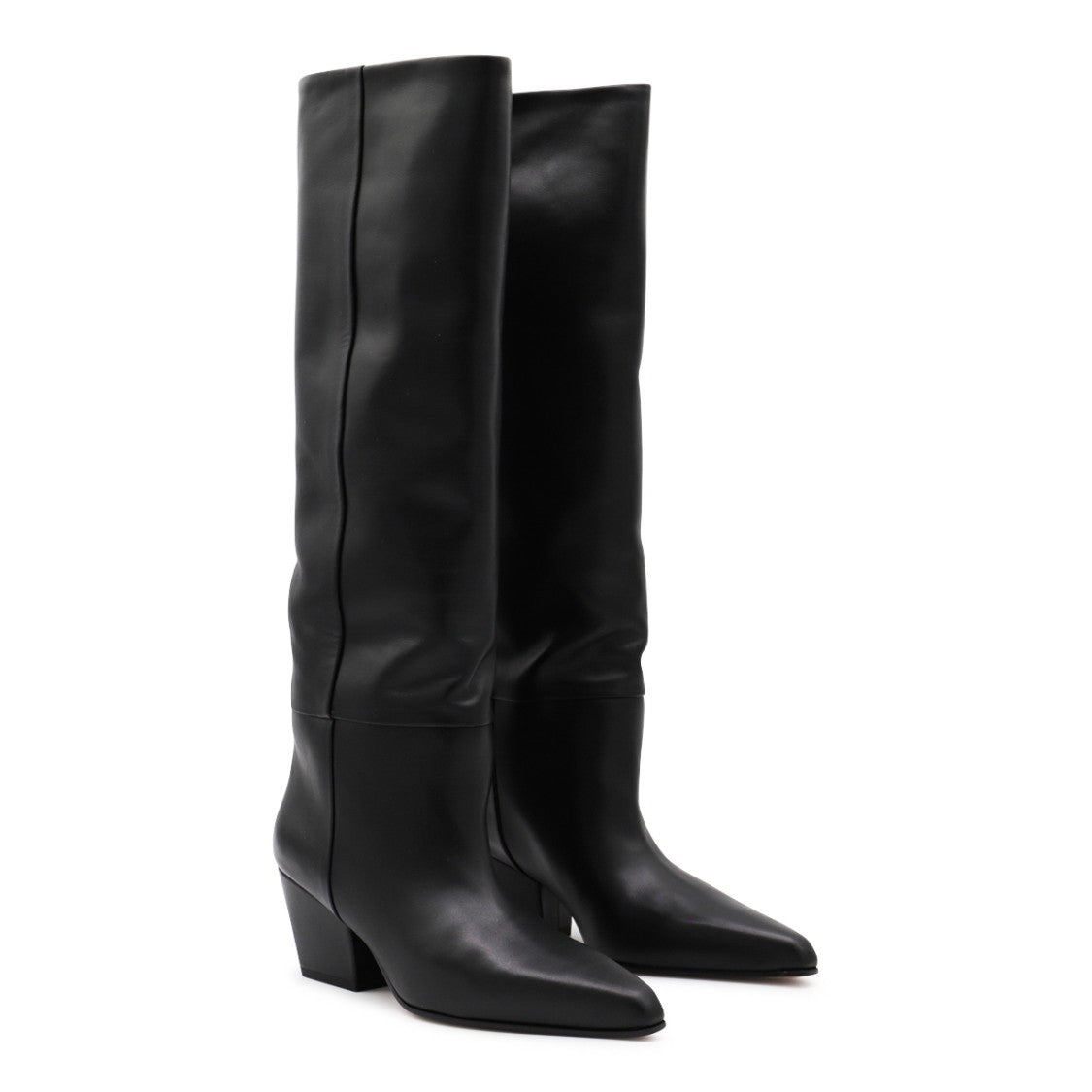 Paris Texas Black Leather Pointed Toe Boots