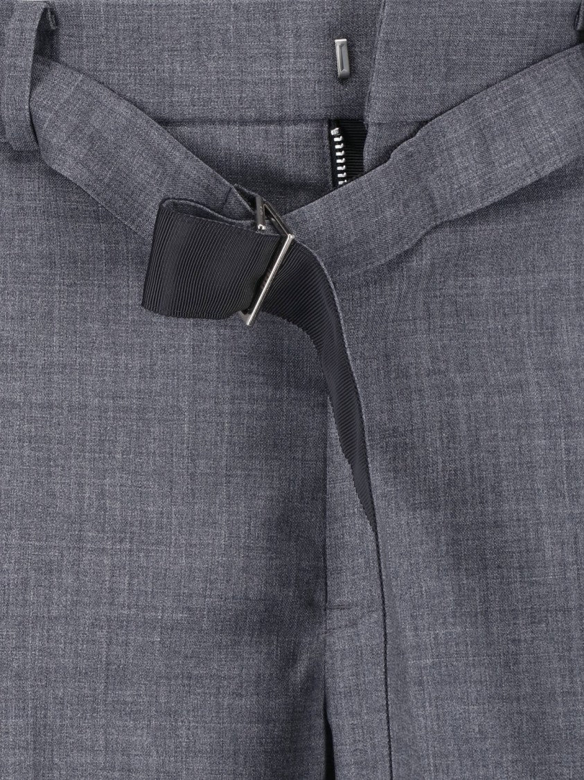 Sacai Tailored High-Waisted Wool Trousers With Structured Silhouette