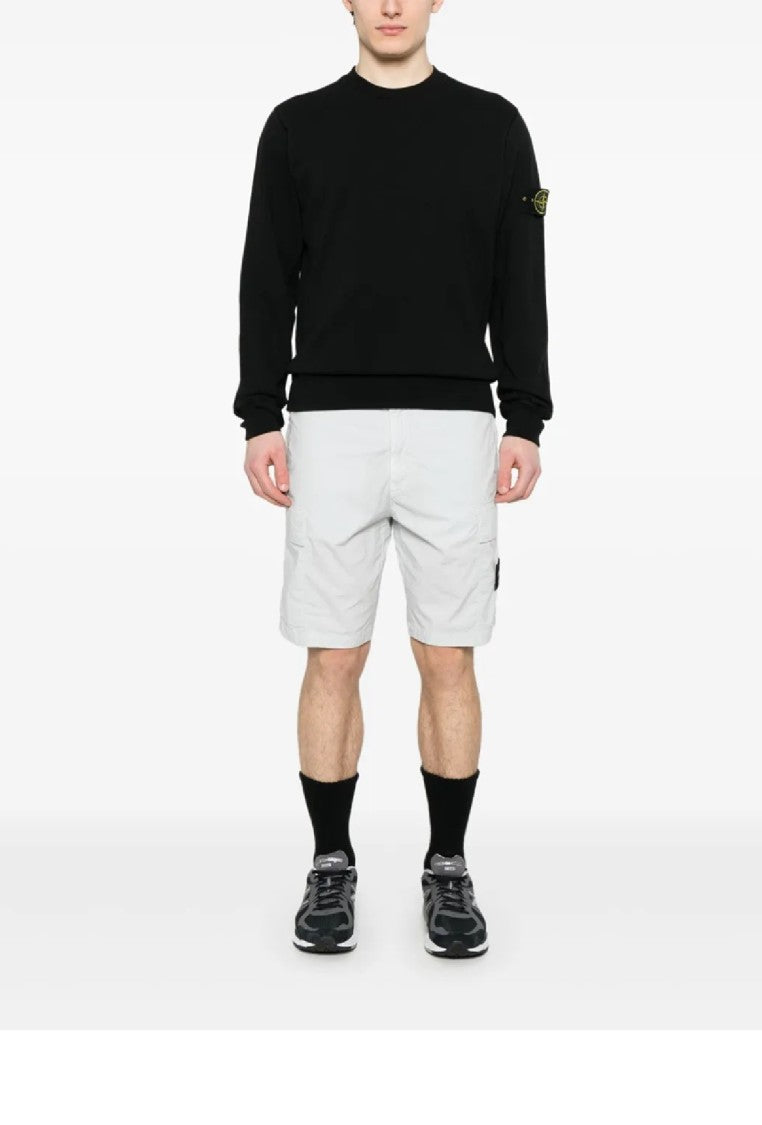 Stone Island Relaxed-Fit Black Crewneck Sweatshirt