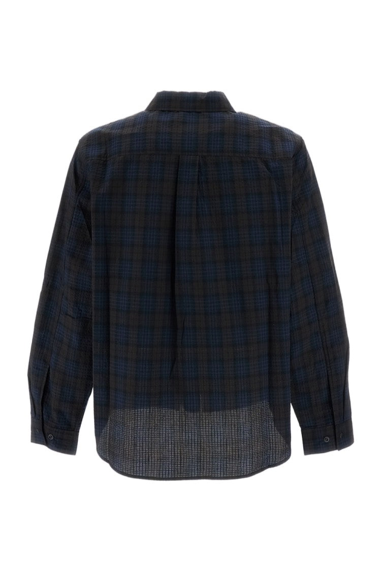 Pas Normal Studios Blue Off-Race Seersucker Cotton-Blend Shirt