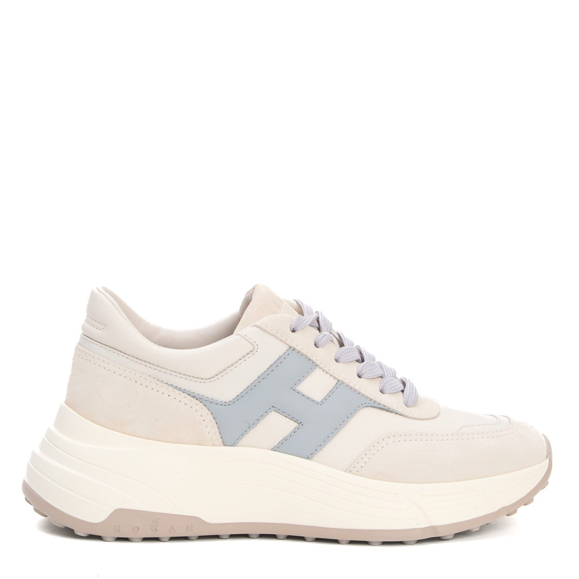 Hogan Hi Fi H Light Blue Suede Ivory Sneakers
