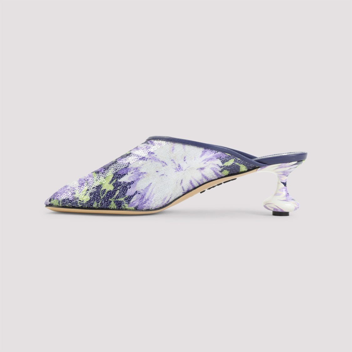 Loewe Floral Patterned Loewe Slippers With Sculpted Heel