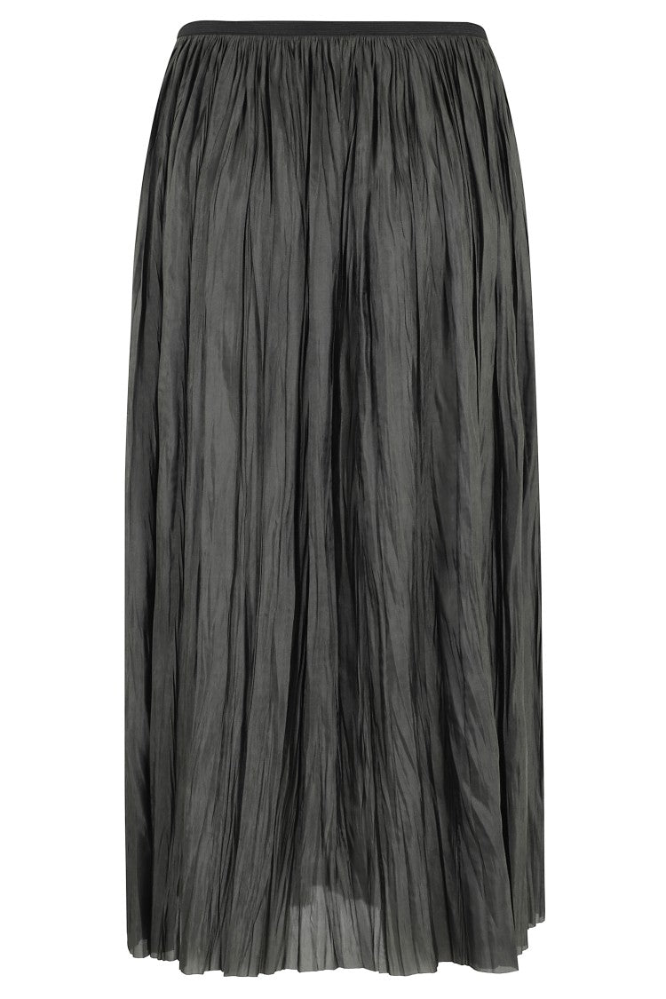 Roberto Collina Forest Green Pleated Midi Skirt