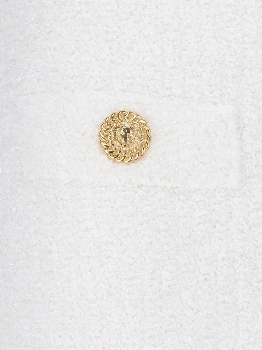 Balmain Mini Button Skirt – White