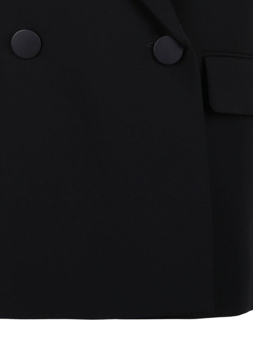 Max Mara Double-Breasted Black Jacket With Peak Lapels