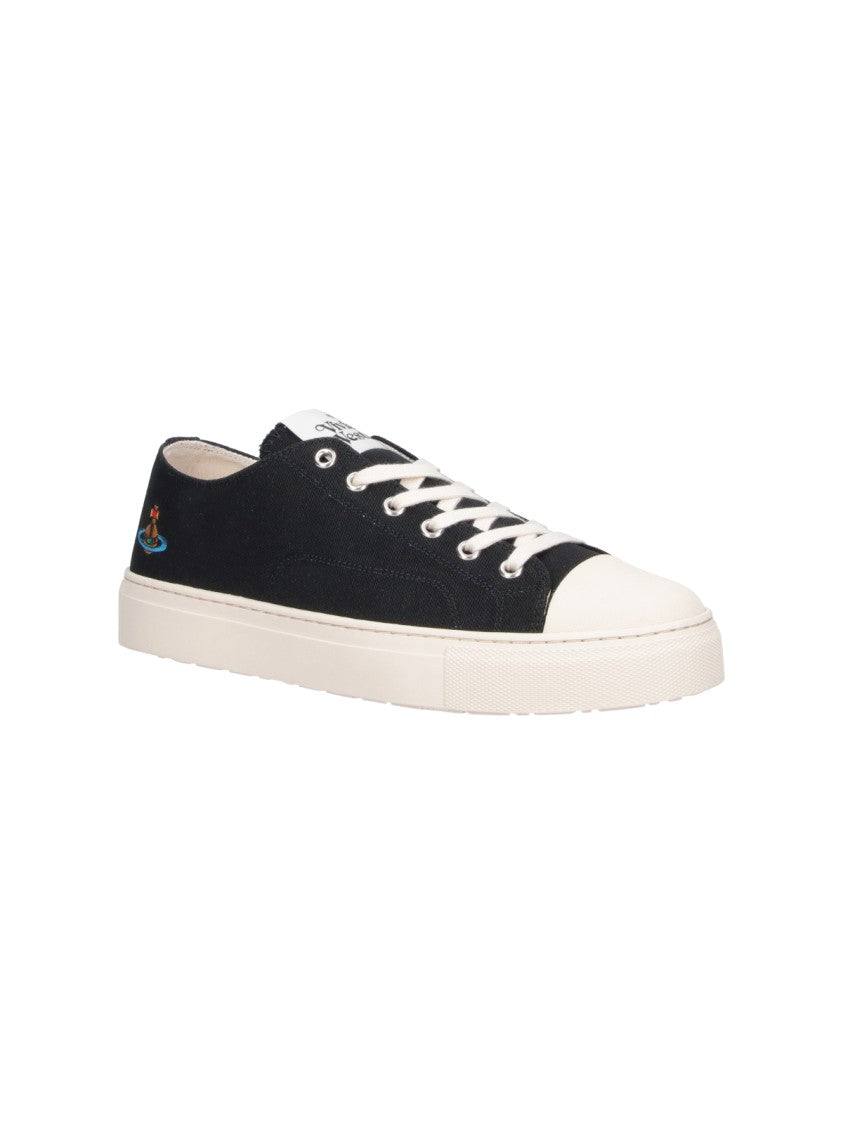 Vivienne Westwood Black Plimsoll Cotton Low-Top Sneakers