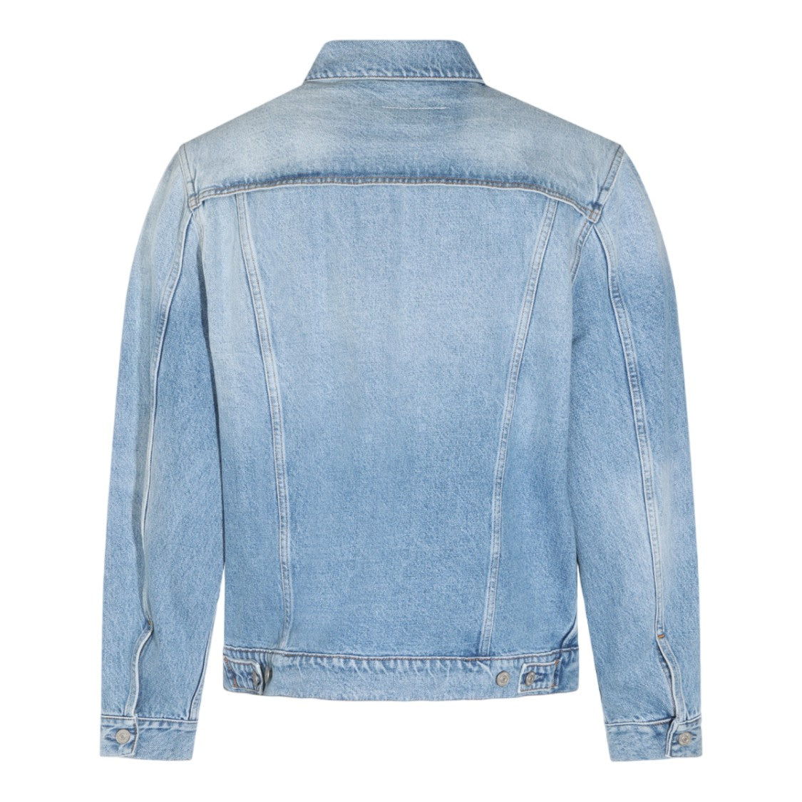 Mm6 By Maison Margiela Light Blue Denim Jacket With Classic Design Elements