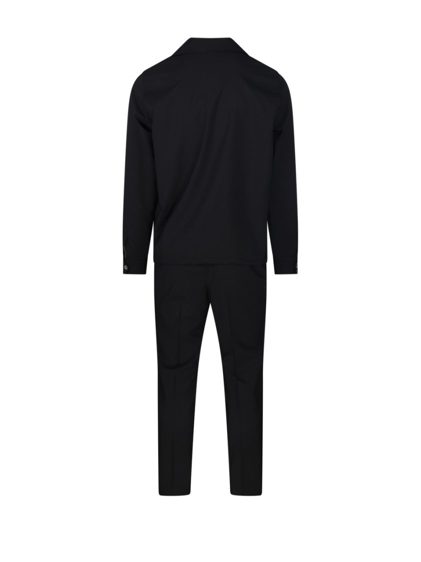 Santaniello Tailored Black Suit With Classic Collar And Slim-Fit Trousers