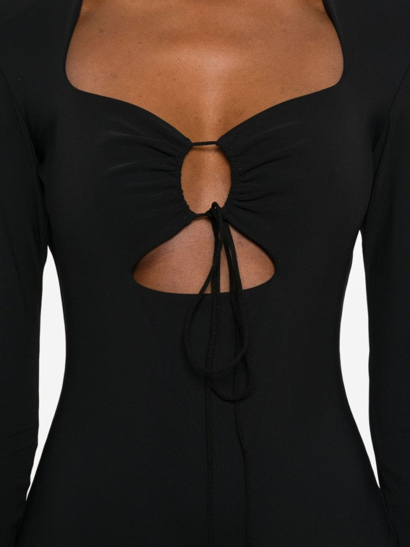 Amazuin Form-Fitting Mini Dress With Central Cut-Out Detail
