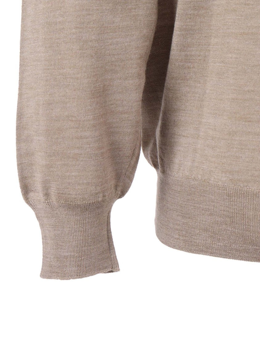 Fedeli Long-Sleeved Knitted Polo Sweater