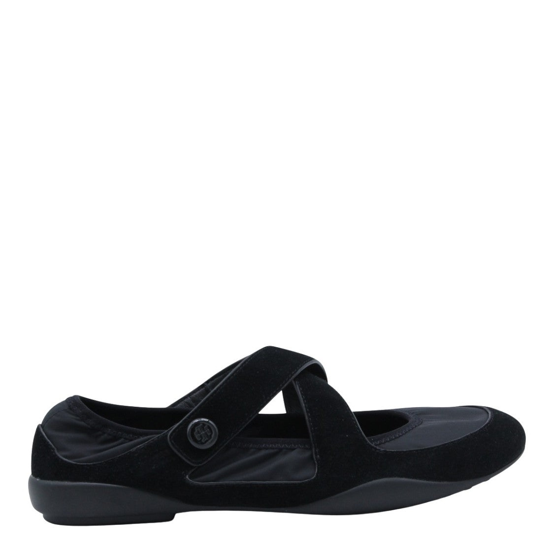 Tory Burch Rounded Toe Flats With Cross Strap