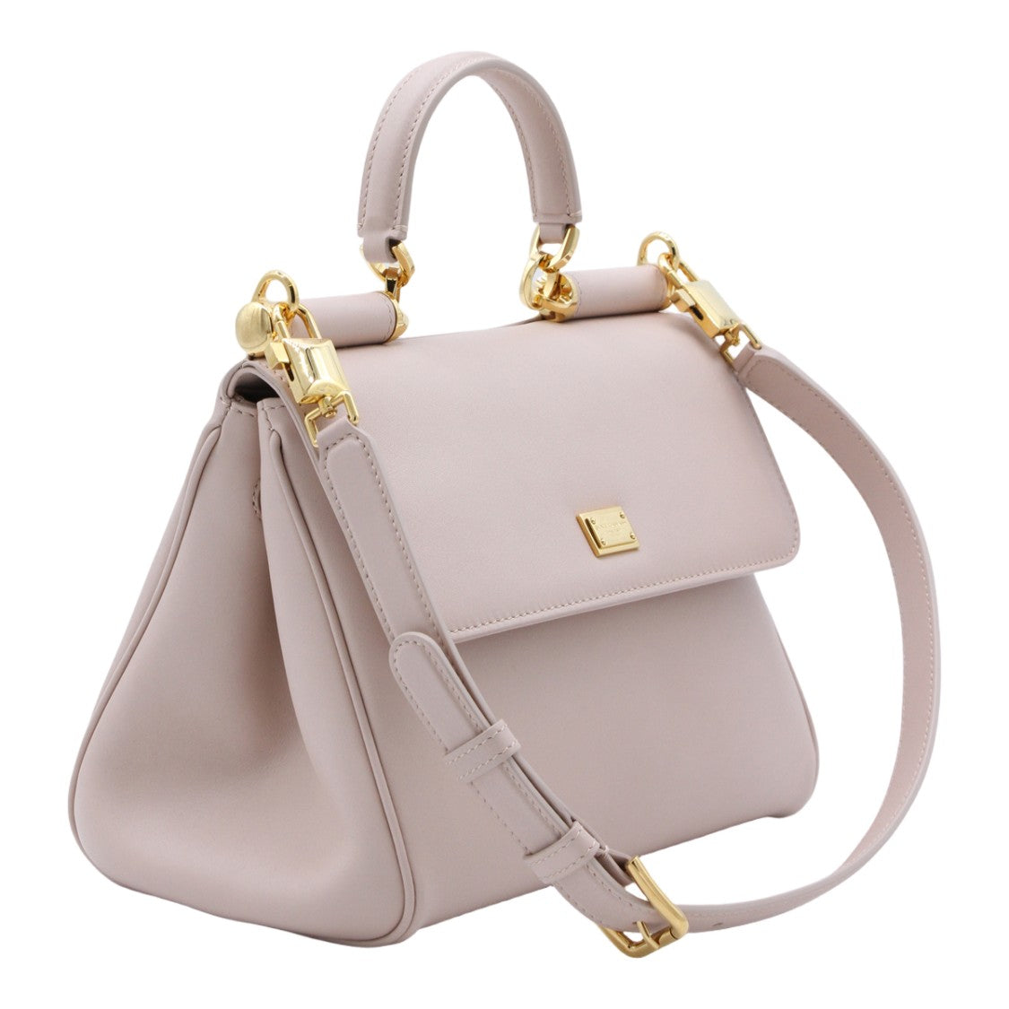 Dolce & Gabbana Structured Handbag With Gold-Tone Accents And Detachable Strap