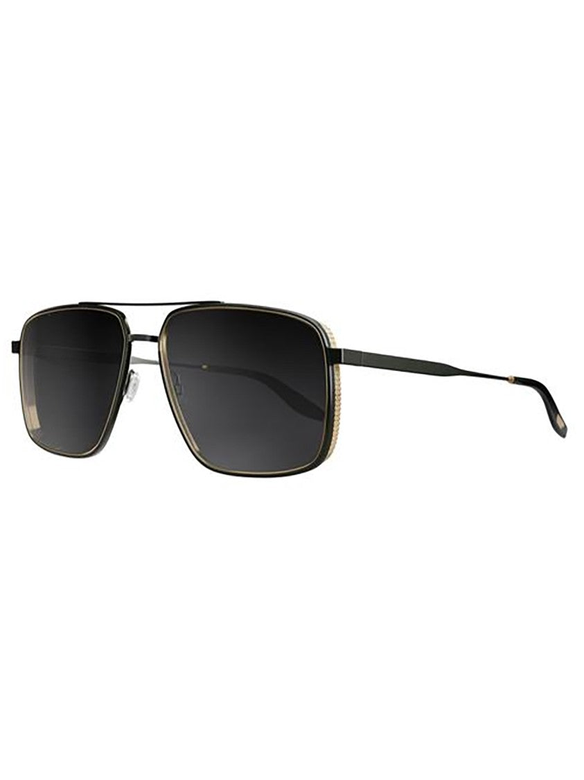 Barton Perreira Rectangular Black Frame Sunglasses With Gold Accents