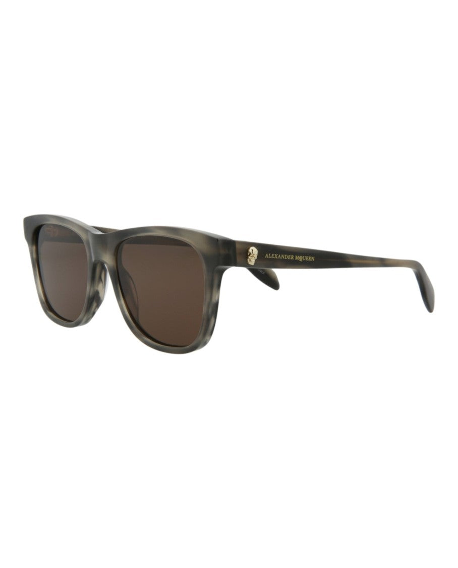 Alexander Mcqueen Square-Frame Acetate Sunglasses With Saddle Nose Bridge