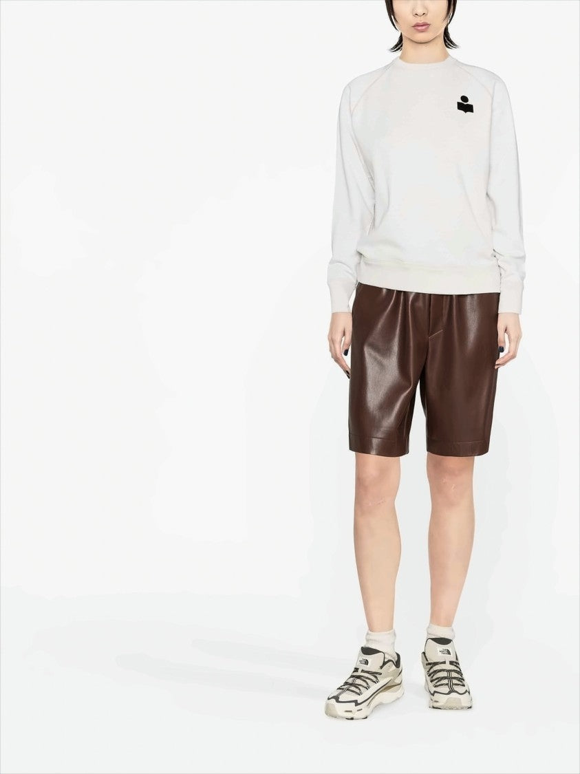 Isabel Marant Étoile Minimalist White Sweatshirt With Embroidered Logo