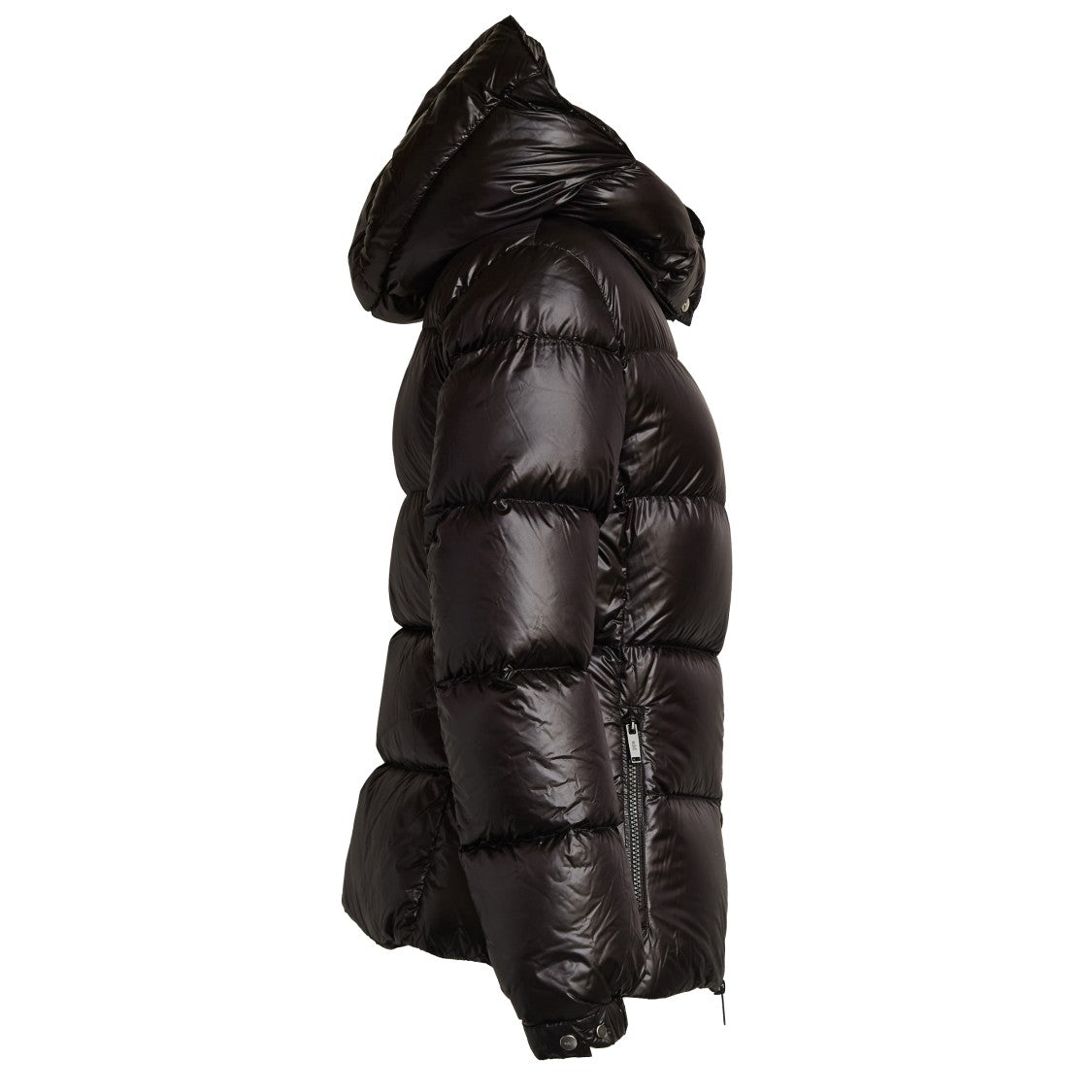 Add Sculpted Down Coat With Removable Hood And Refined Detailing