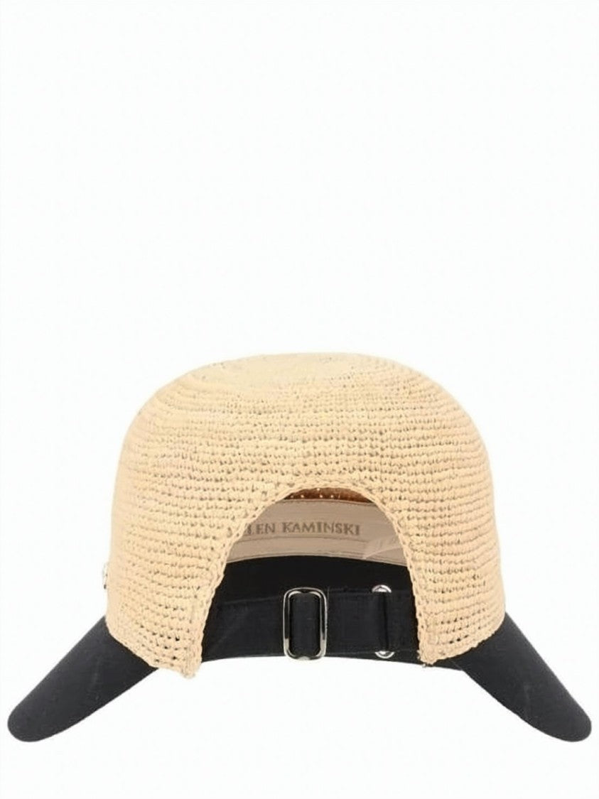 Helen Kaminski Woven Raffia Cap With Adjustable Strap