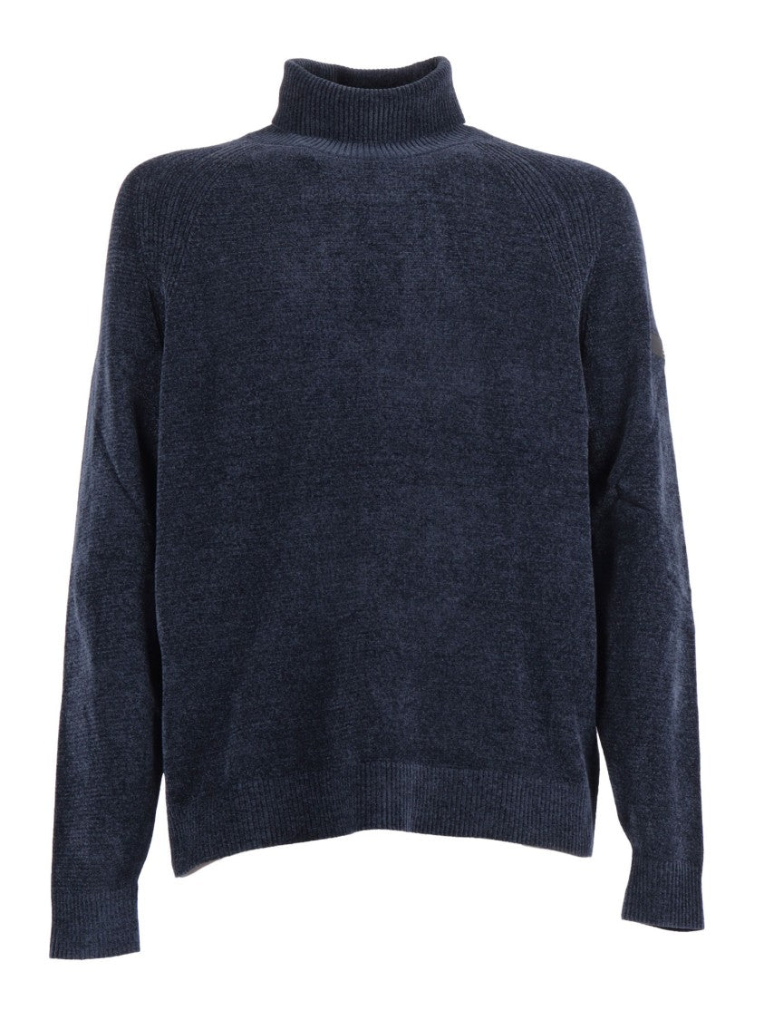 Rrd Plush Velvet Knit Sweater With High Turtleneck
