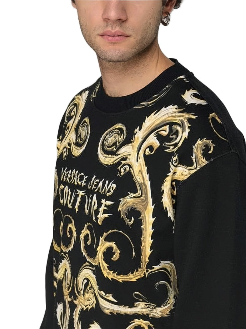 Versace Long-Sleeve T-Shirt With Intricate Golden Patterns