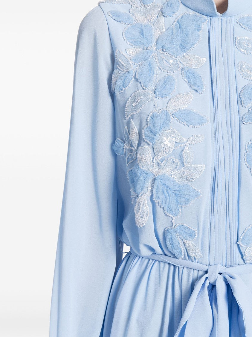 Saiid Kobeisy Crepe Georgette Embroided Flowers Kaftan