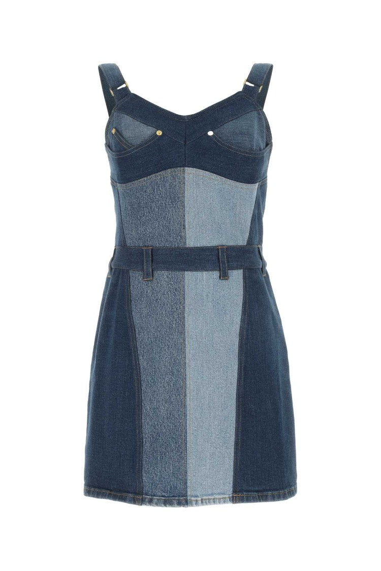 Marine Serre Denim Dungarees Dress