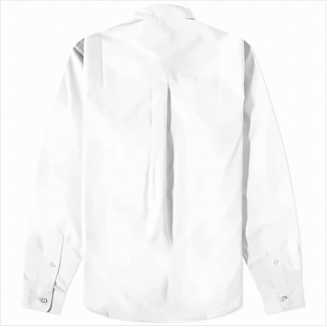 Ami Long-Sleeve White Cotton Shirt With Refined Detailing