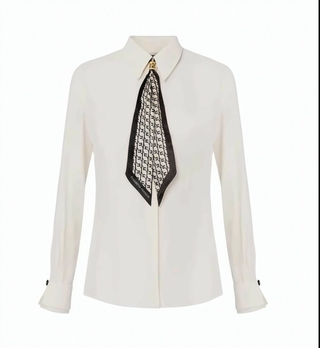 Elisabetta Franchi Georgette Shirt With Scarf