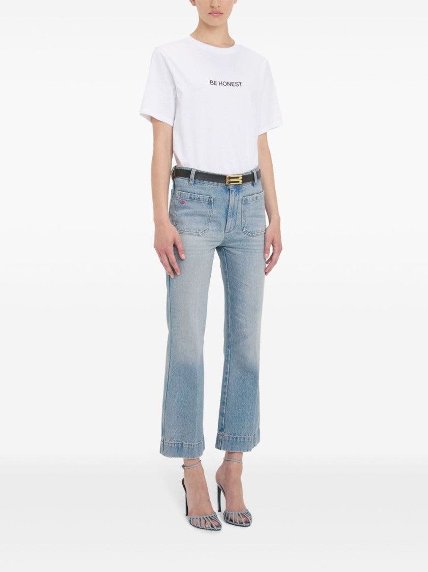 Victoria Beckham Cropped Jeans With Concealed Fly And Modern Silhouette