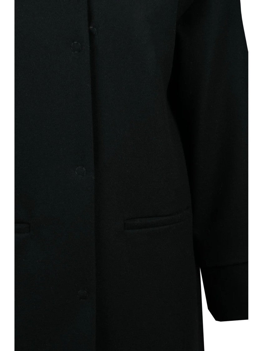 Oliver Horigamy Black Virgin Wool-Blend Coat