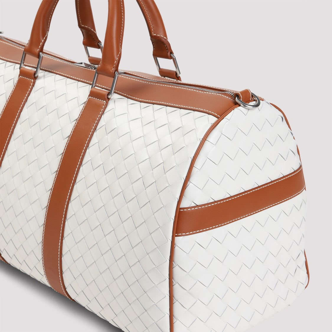 Bottega Veneta Spacious Woven Leather Travel Bag