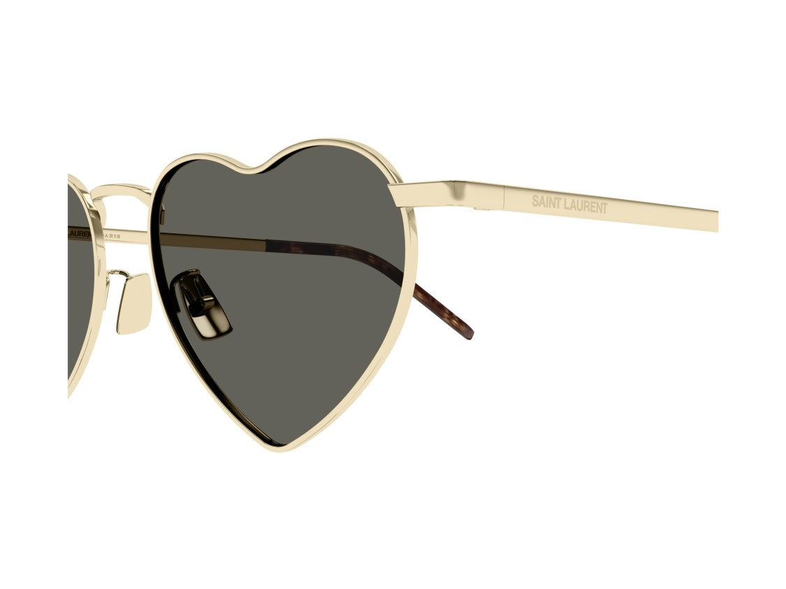 Saint Laurent Gold Sl 301 Loulou Tortoiseshell Heart-Shaped Sunglasses