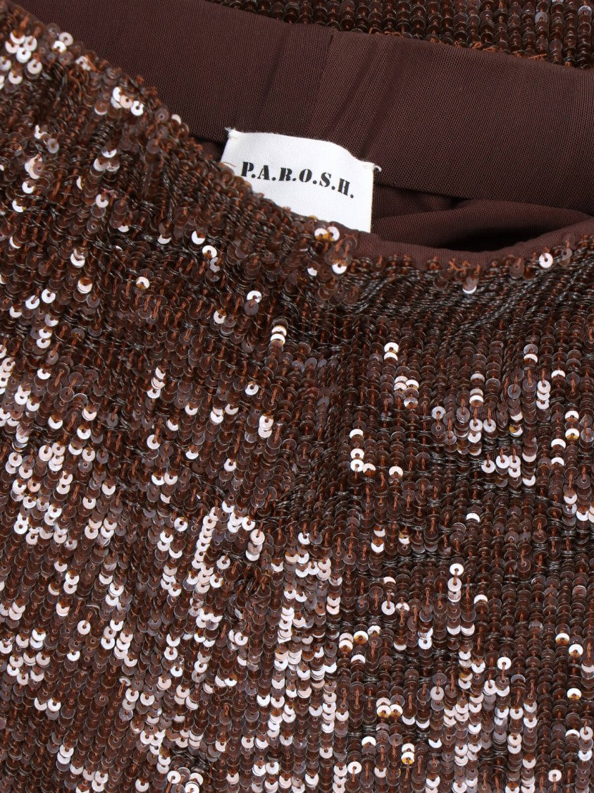 Parosh Brown Sequin Trousers