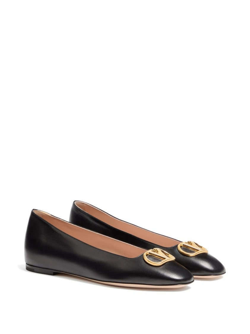 Valentino Black Vlogo Signature Pointed Toe Ballerinas