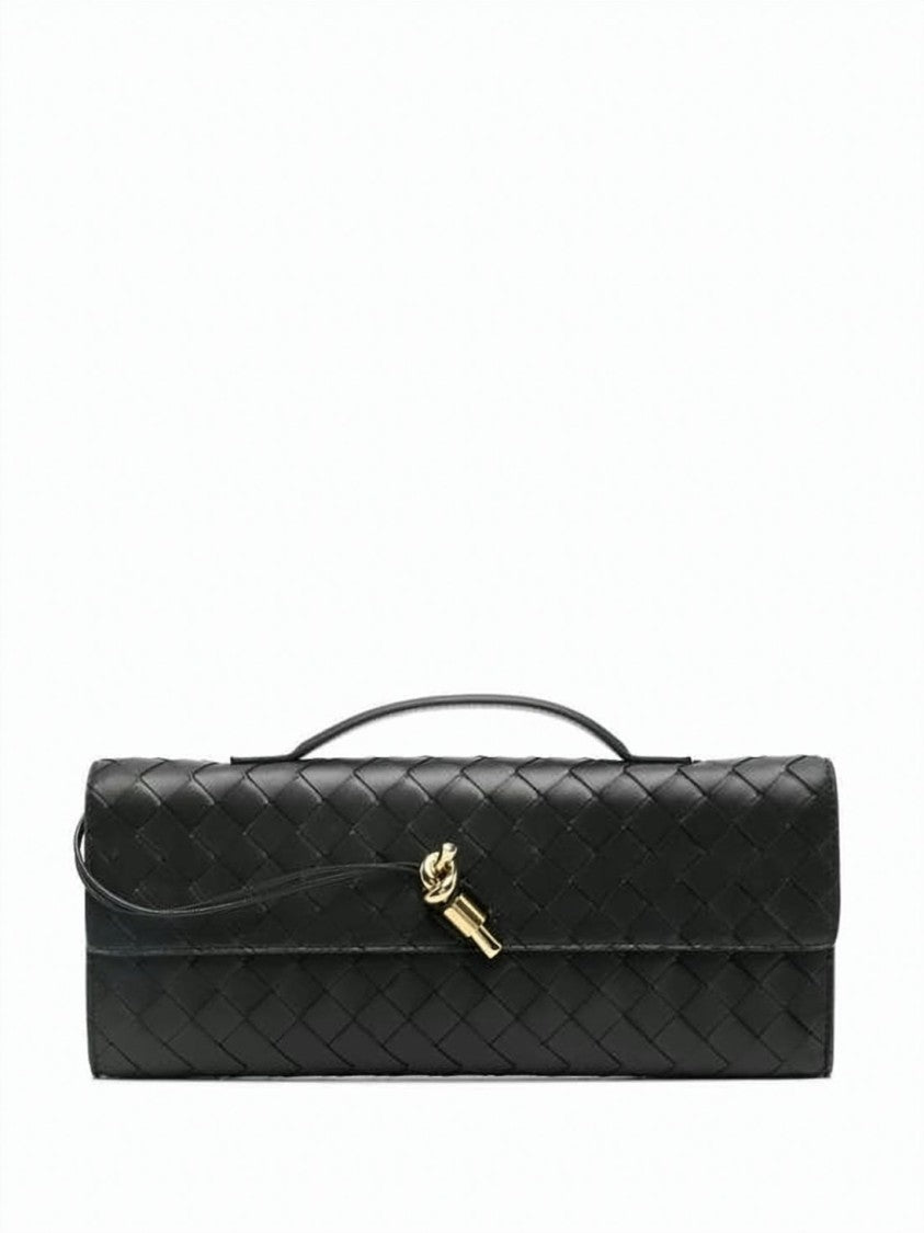 Bottega Veneta Woven Lambskin Clutch With Signature Intrecciato Pattern