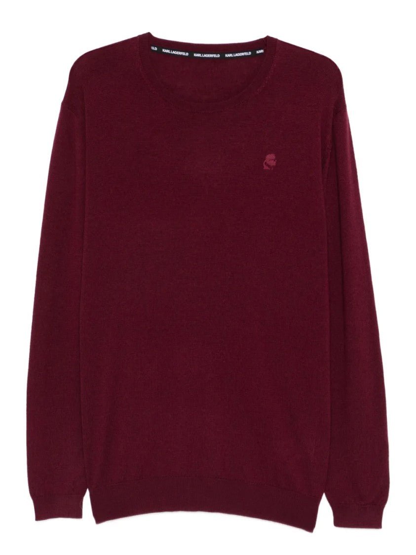 Karl Lagerfeld Fitted Knit Sweater With Round Neckline