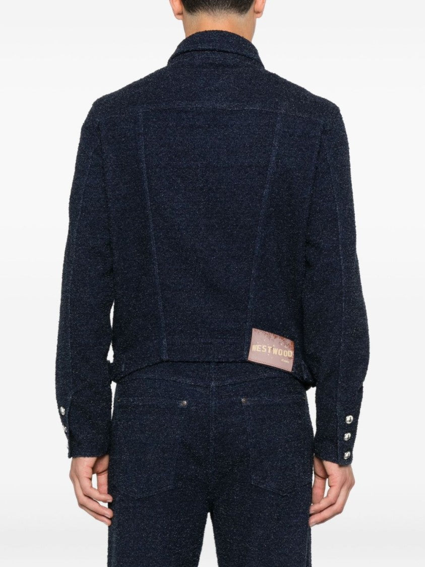 Vivienne Westwood Textured Dark Blue Casual Jacket
