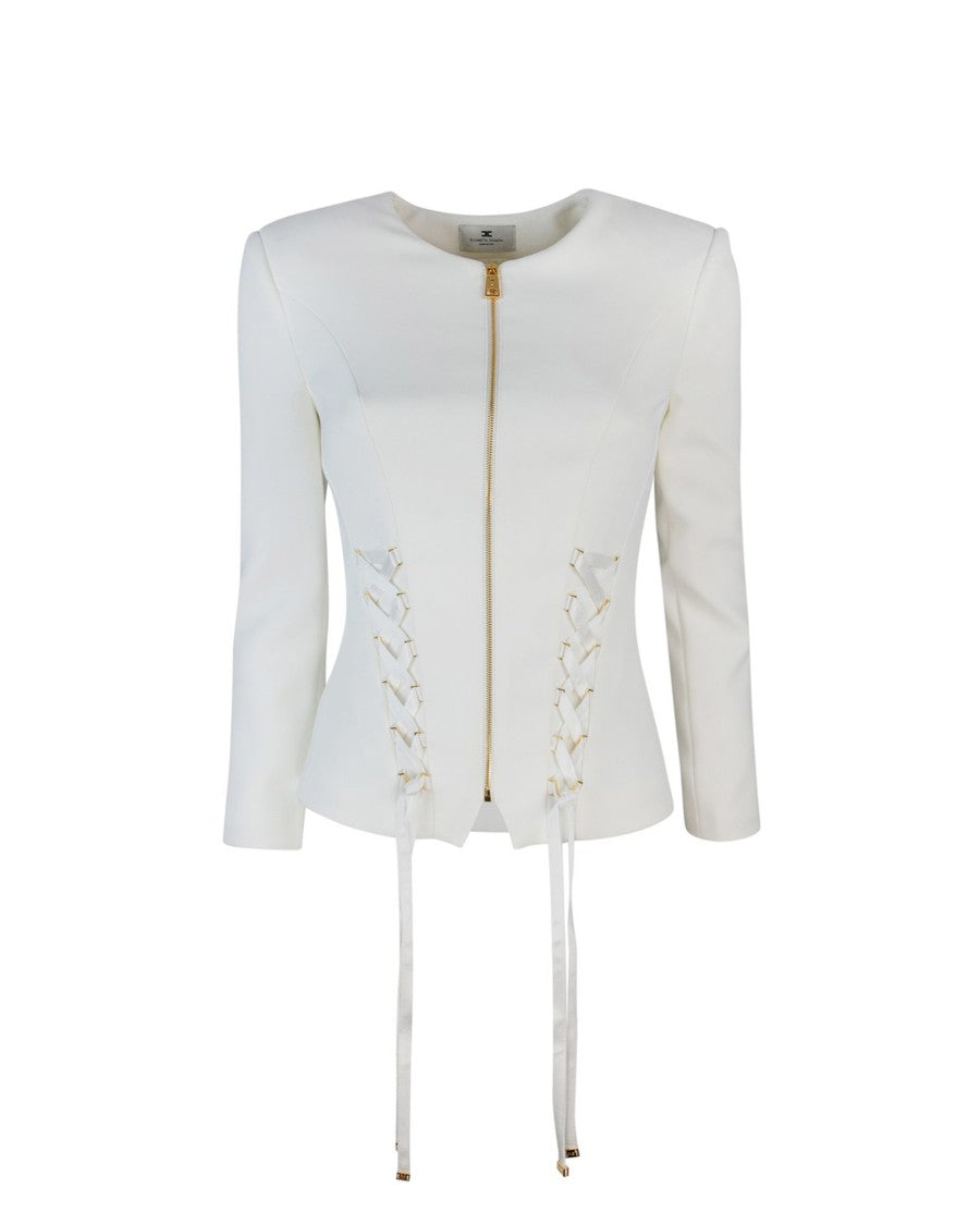 Elisabetta Franchi Crêpe Jacket With Criss-Cross Ties