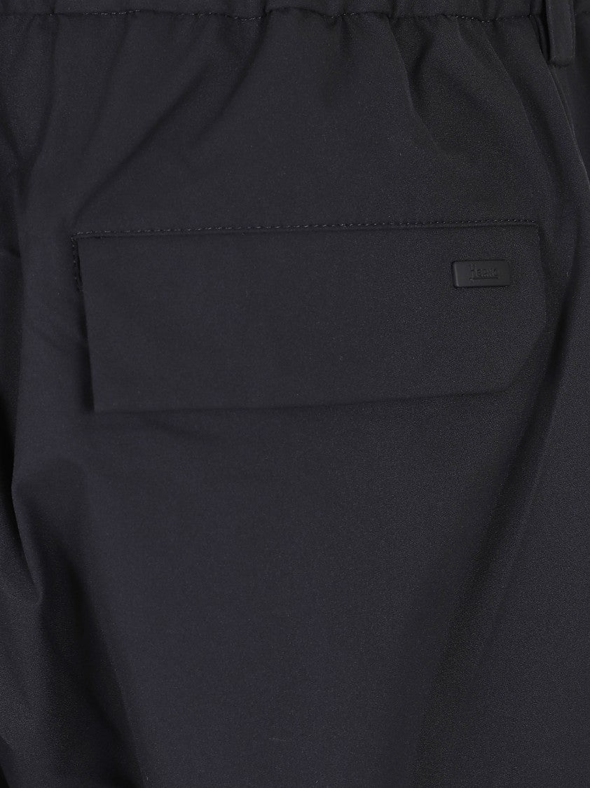 Herno Cargo Trousers With Pleated Design And Elastic Waist