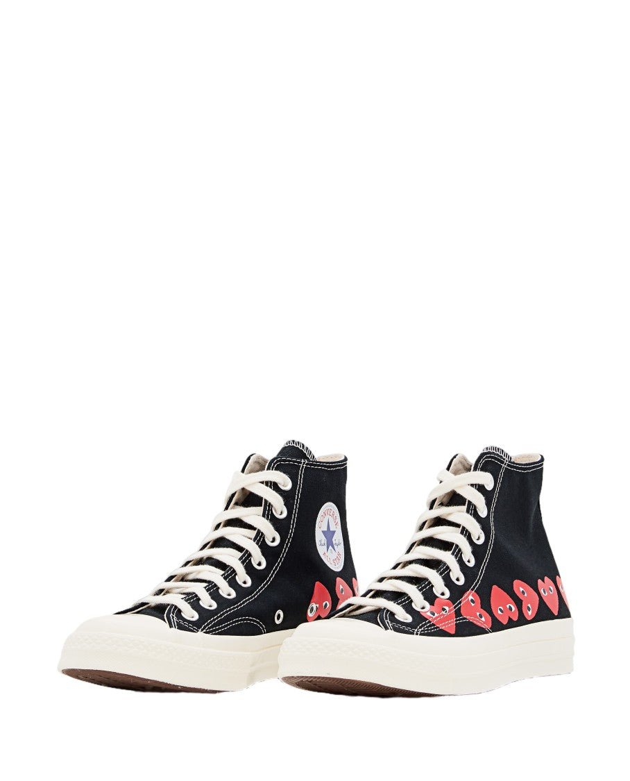 Comme Des Garçons Black High-Top Canvas Rubber Sneakers