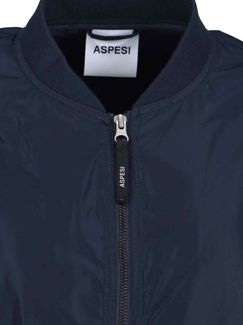 Aspesi Technical Zip-Up Coat – Navy Blue