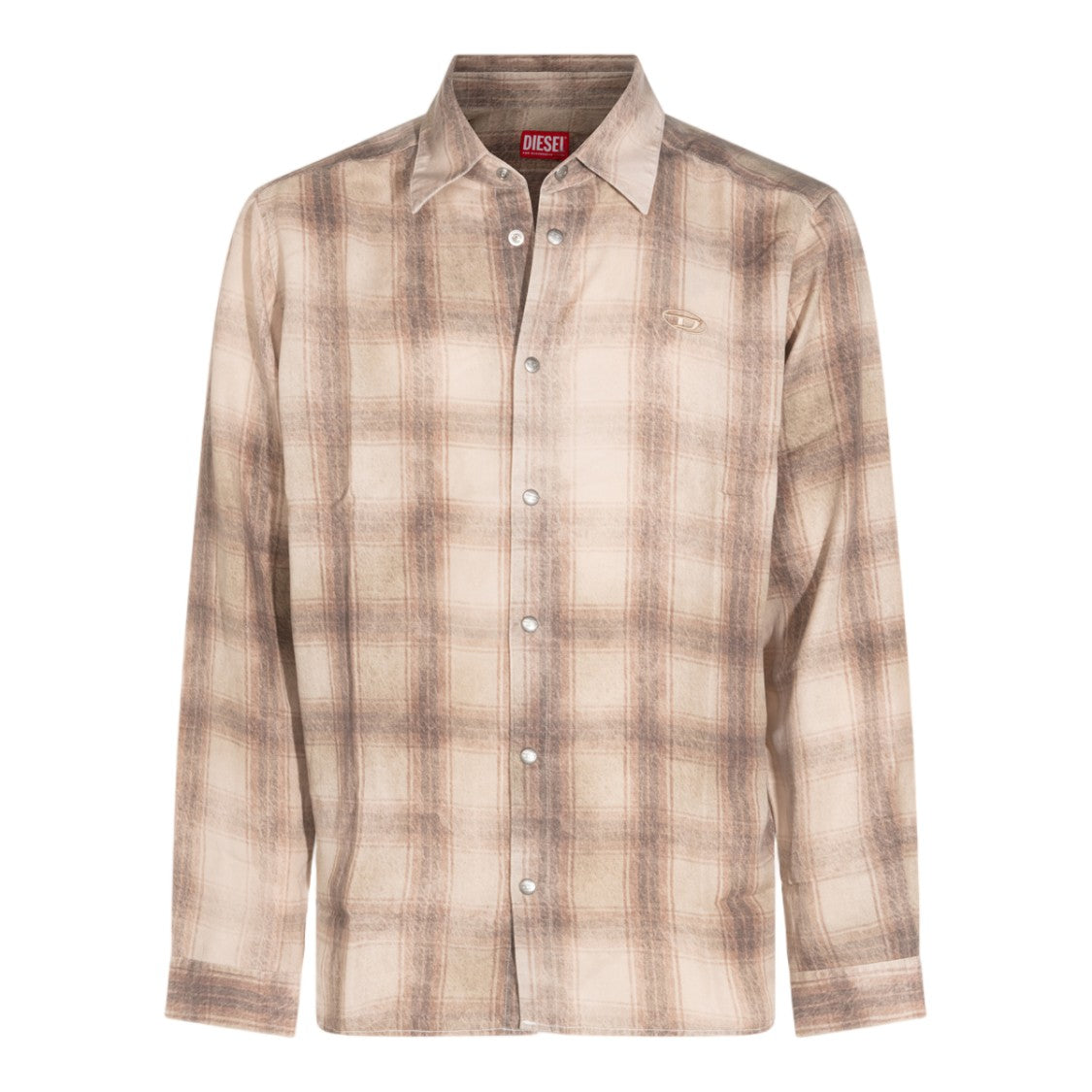 Diesel Muted Plaid Casual Shirt With Classic Collar