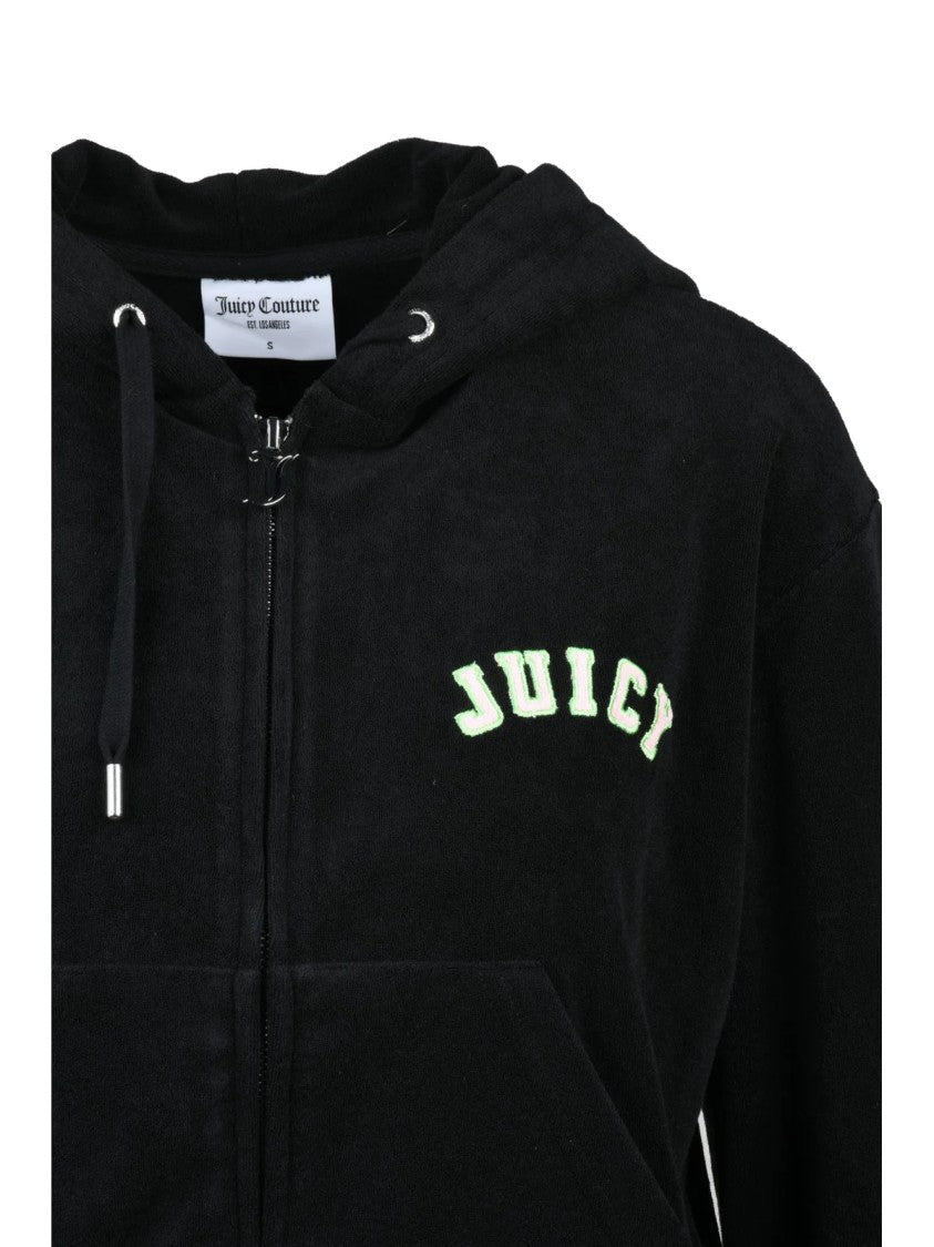 Juicy Couture Black Cropped Sponge Hoodie