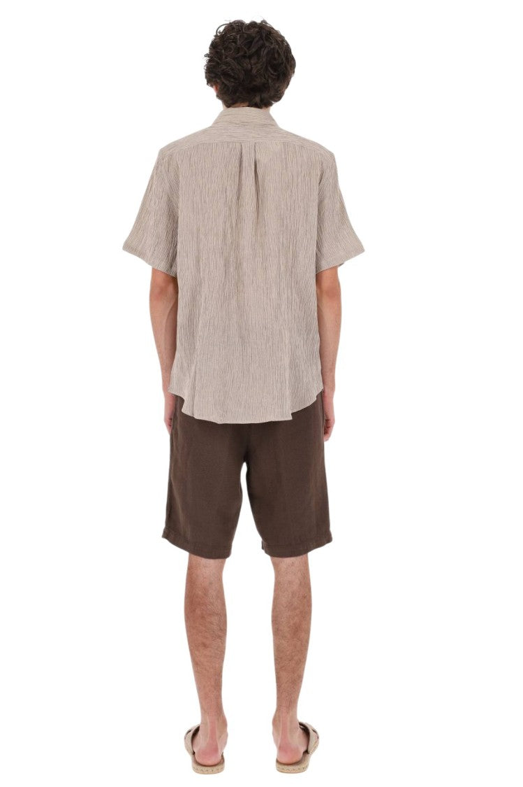 Portuguese Flannel Half-Sleeve Cotton-Linen Shirt