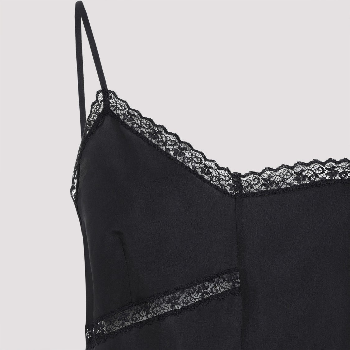 Mm6 By Maison Margiela Black Silk Top