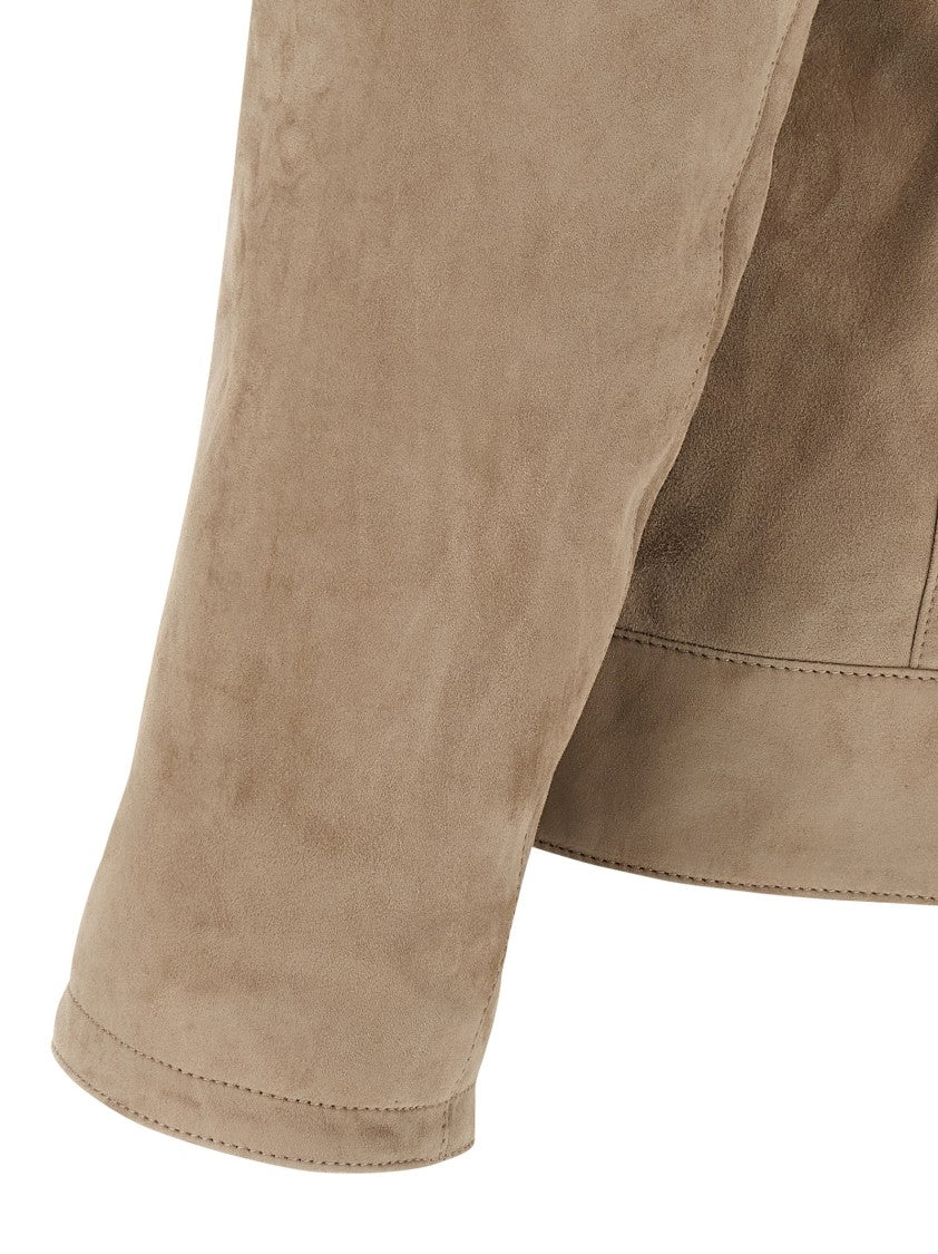 Brioni Classic Suede Blouson With Cupro Lining