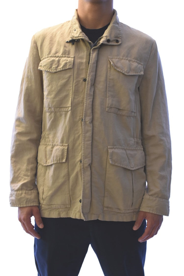 Fay Beige Technical Nylon Zip-Up Jacket