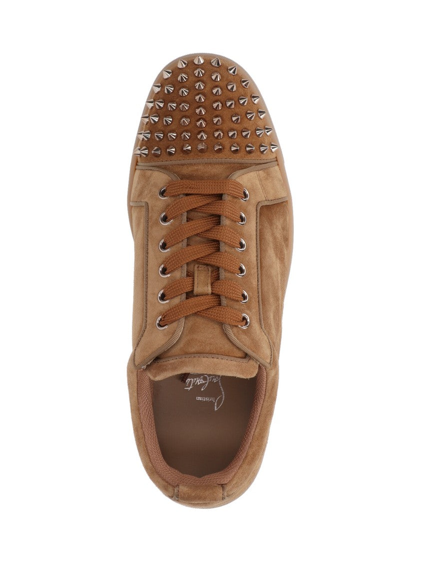 Christian Louboutin "Louis Junior Spikes" Sneakers – Brown