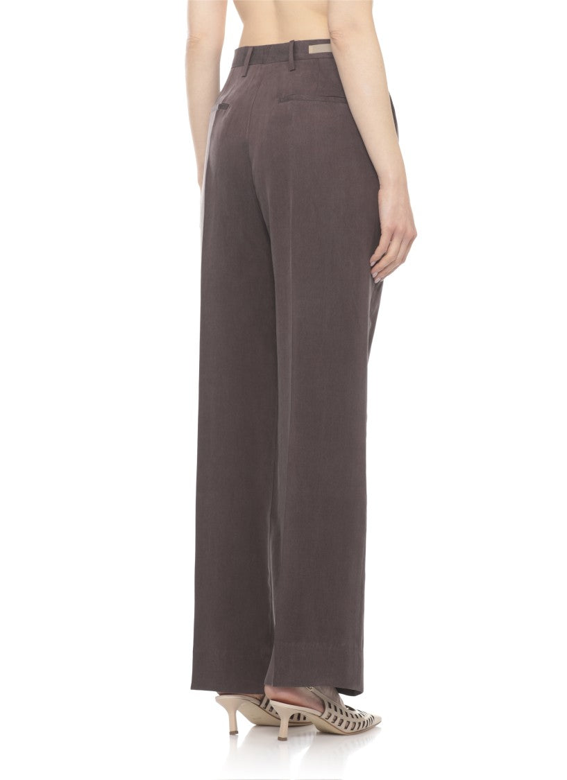 Briglia 1949 Brown Lutetia Four Pockets Wide-Leg Pants