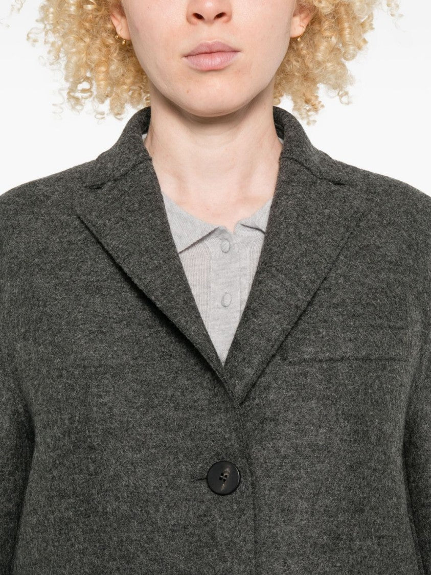 Harris Wharf London Tailored Mid-Length Grey Wool Coat