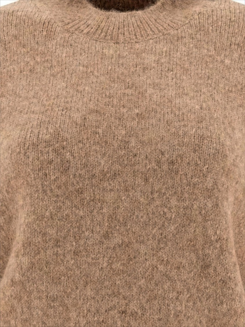 Jacquemus Cropped Sweater With High Neckline And Bold Logo